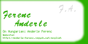 ferenc anderle business card